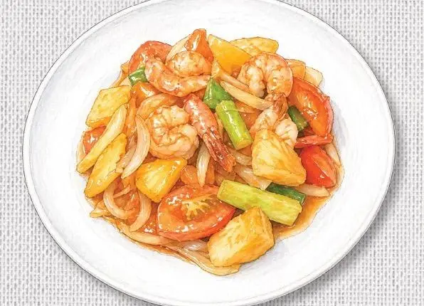 Garnalen in Zoetzure Saus
